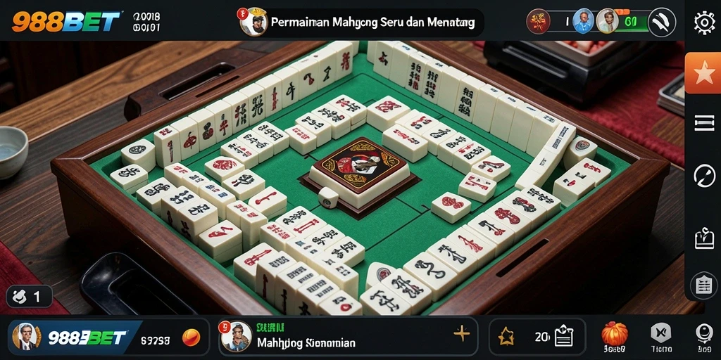 Screenshot tampilan gameplay Mahjong di 988BET yang menampilkan keseruan bermain.