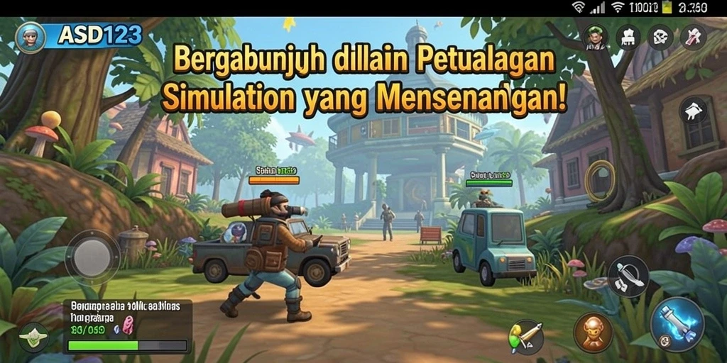 Screenshot utama menunjukkan gameplay Simulation yang menarik dan interaktif.