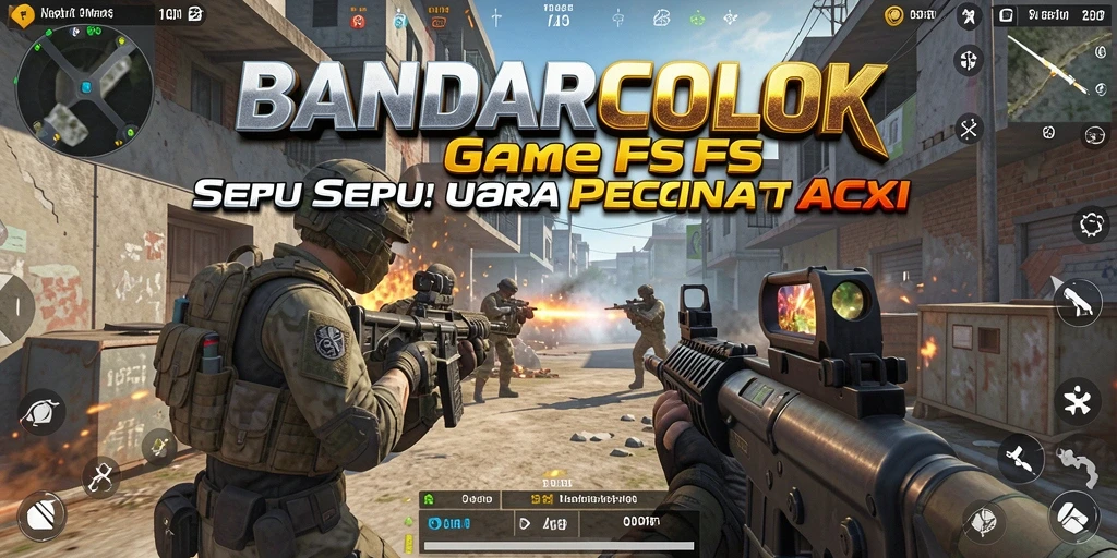Screenshot aksi menegangkan dalam game FPS BANDARCOLOK.