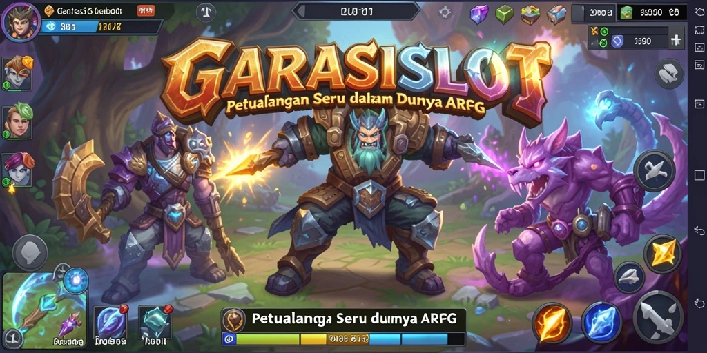 Screenshot gameplay GARASISLOT yang menunjukkan pertarungan epik dalam dunia ARPG.