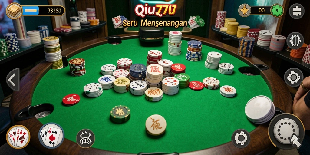Tangkapan layar gameplay QiuQiu IND777 yang mendebarkan.