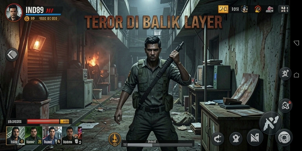 Screenshot gameplay IND89 menampilkan suasana mencekam yang menggugah adrenalin.